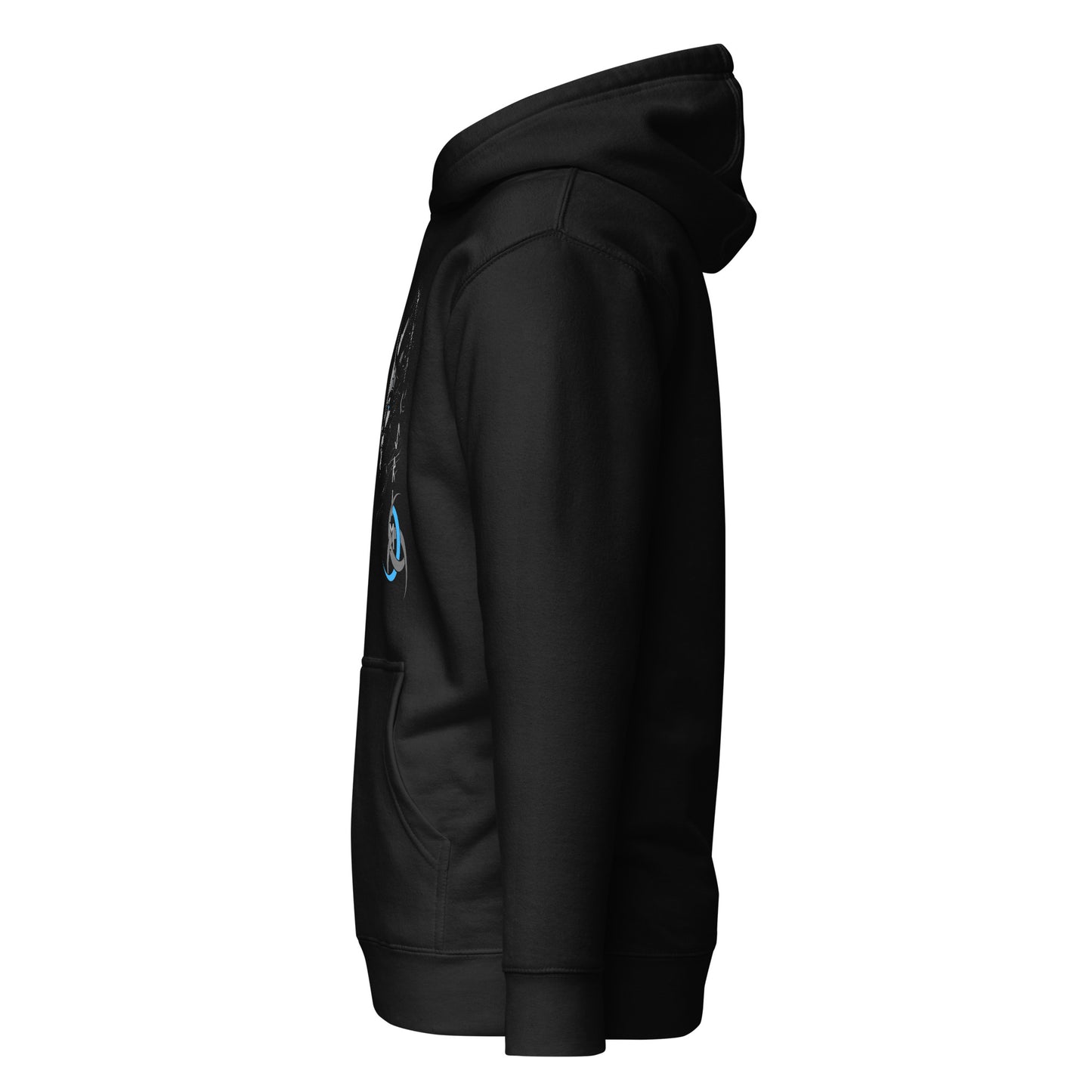 Die Walkuere Blau Wikinger Hoodie von links