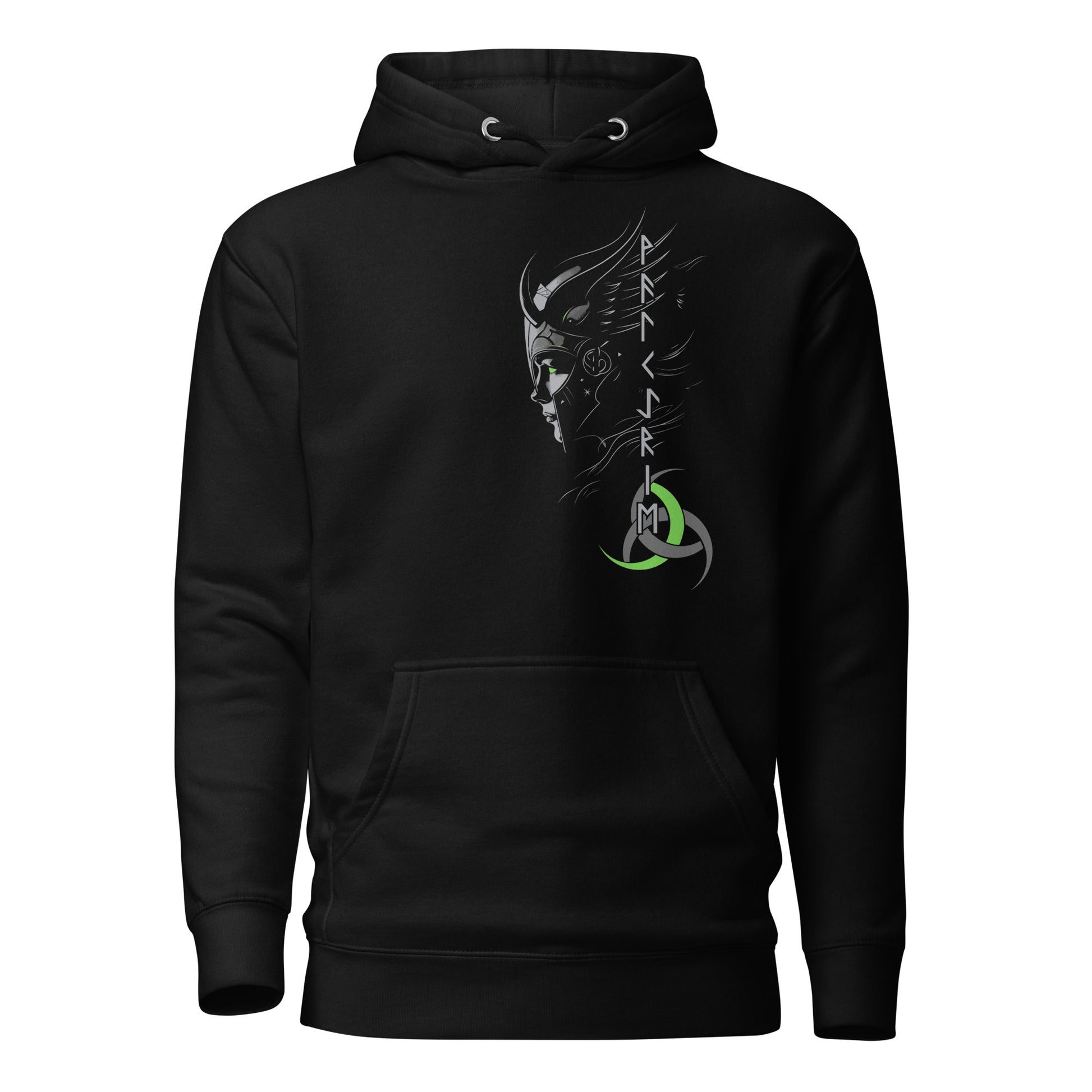 Die Walkuere Gruen Wikinger Hoodie von Vorne