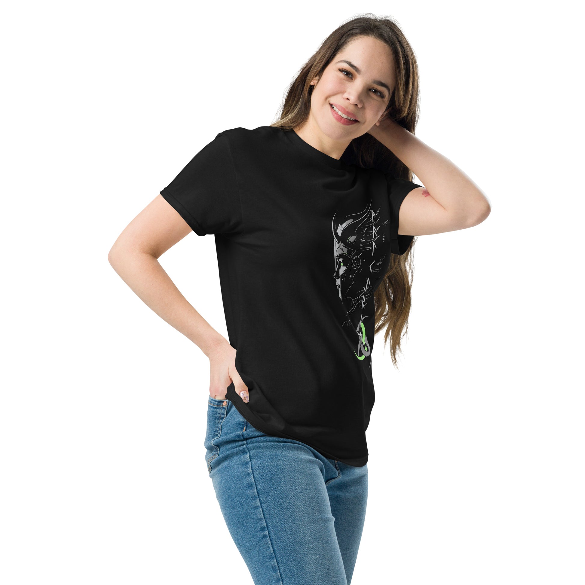 Die Walkuere Gruen Wikinger T-Shirt von Vorne
