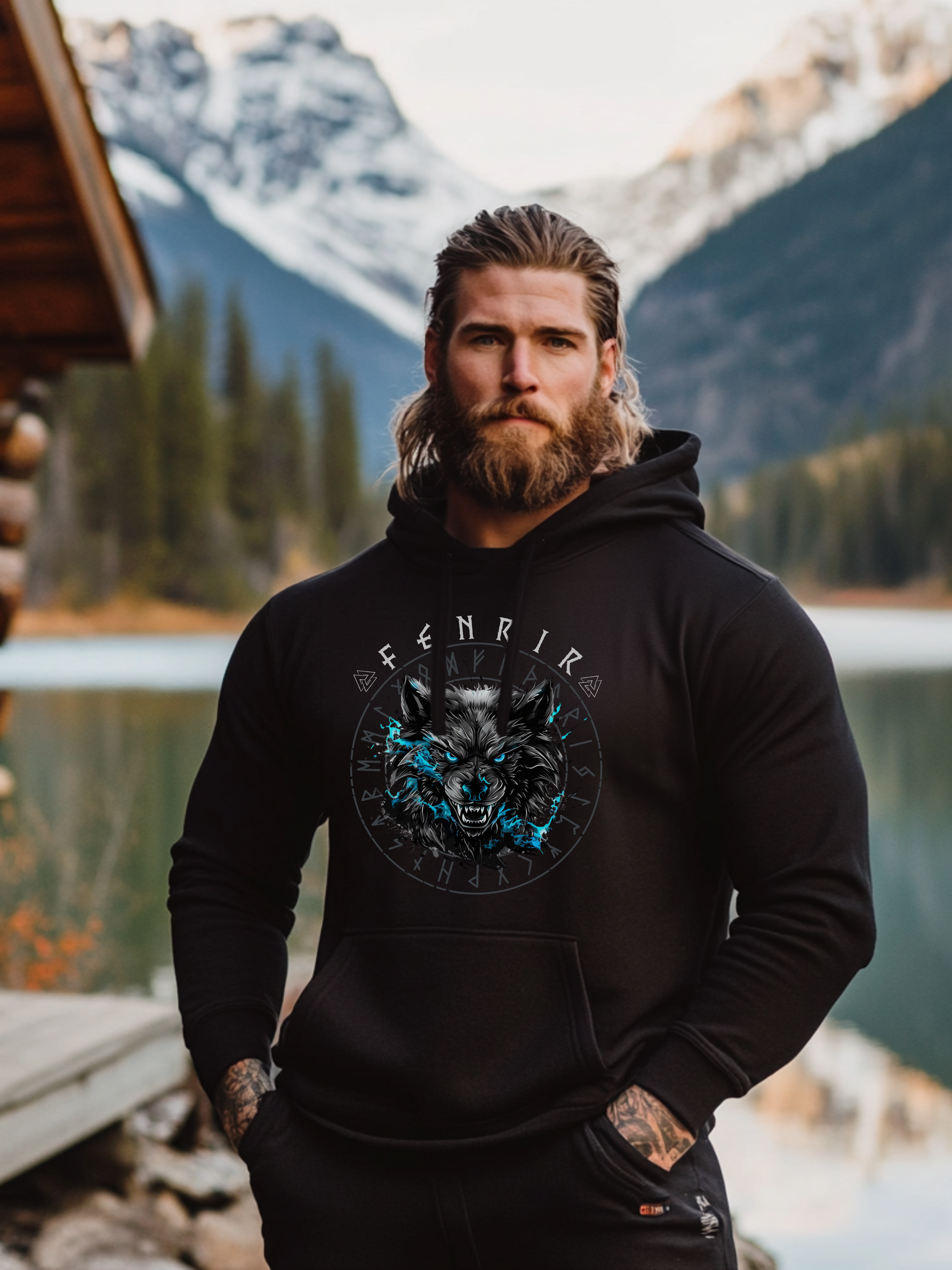 FENRIR Wikinger Hoodie von Vorne