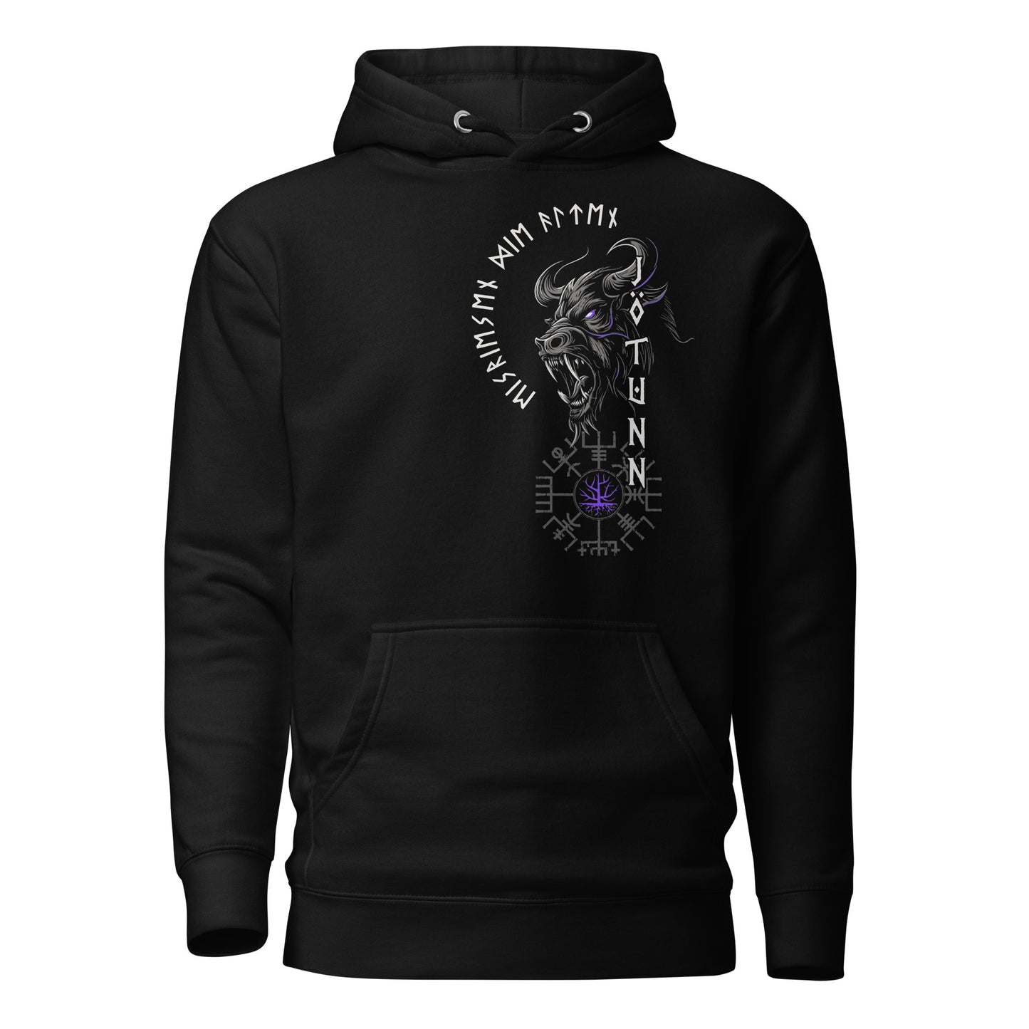 Joetunns Macht Lila Wikinger Hoodie von Vorne