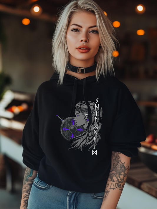 Schildmaid Lila Wikinger Hoodie von Vorne