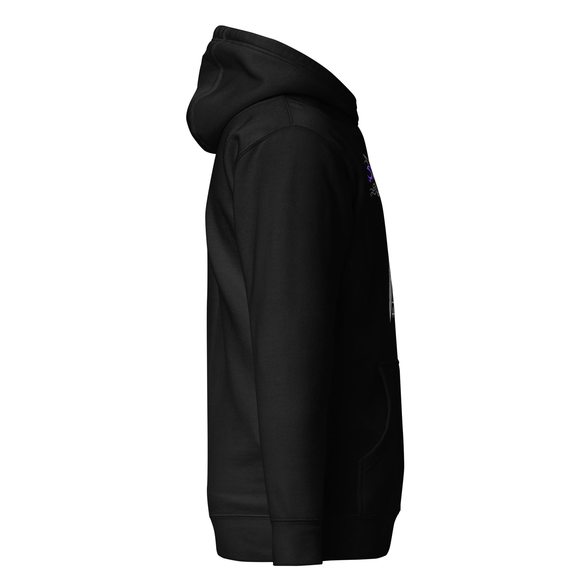 Schwert Nordische Kraft Lila Wikinger Hoodie von rechts