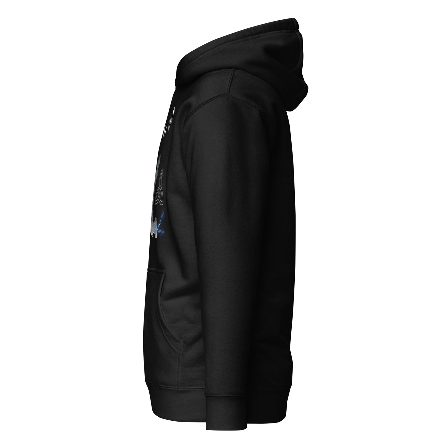 Thors Hammer Wikinger Hoodie von links