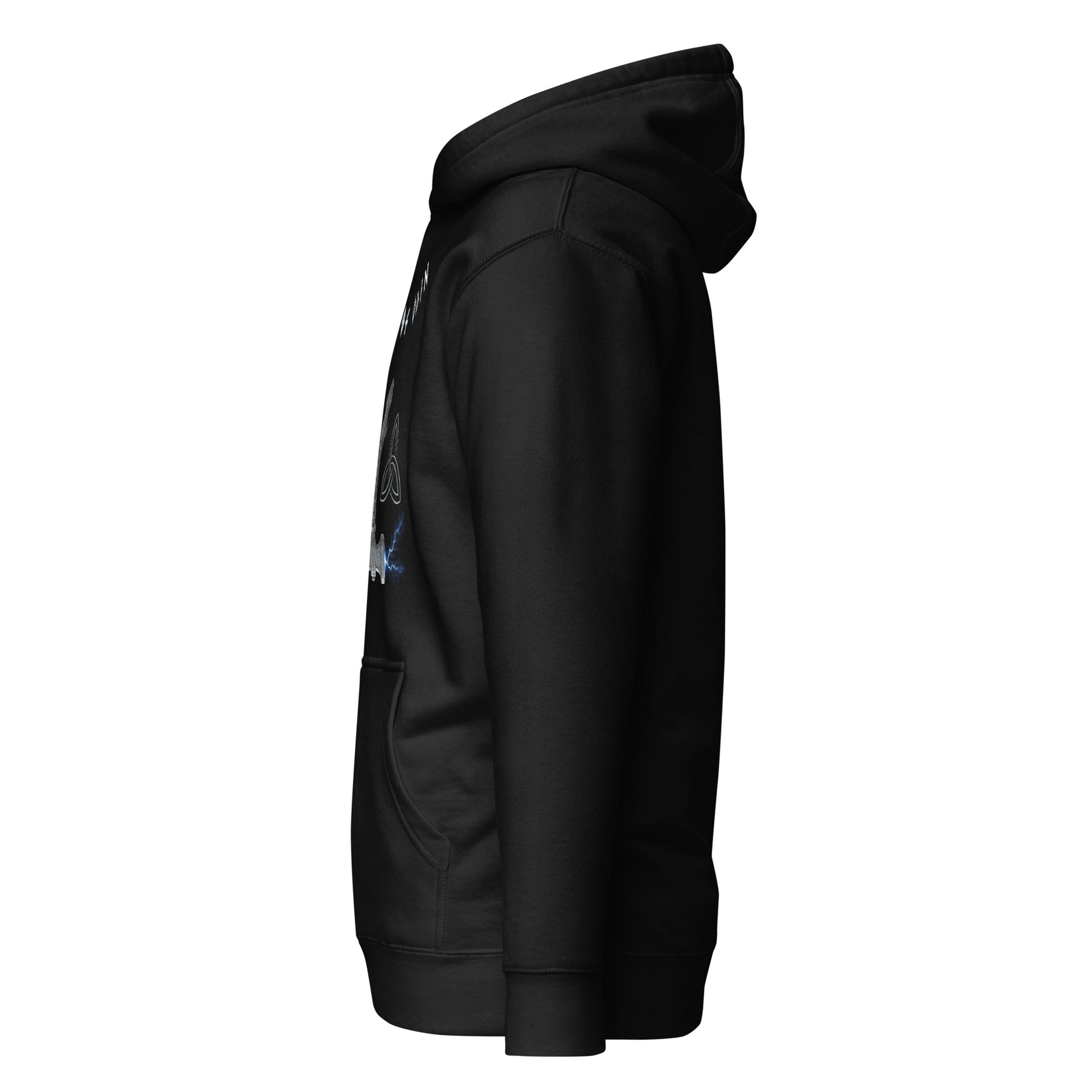 Thors Hammer Wikinger Hoodie von links