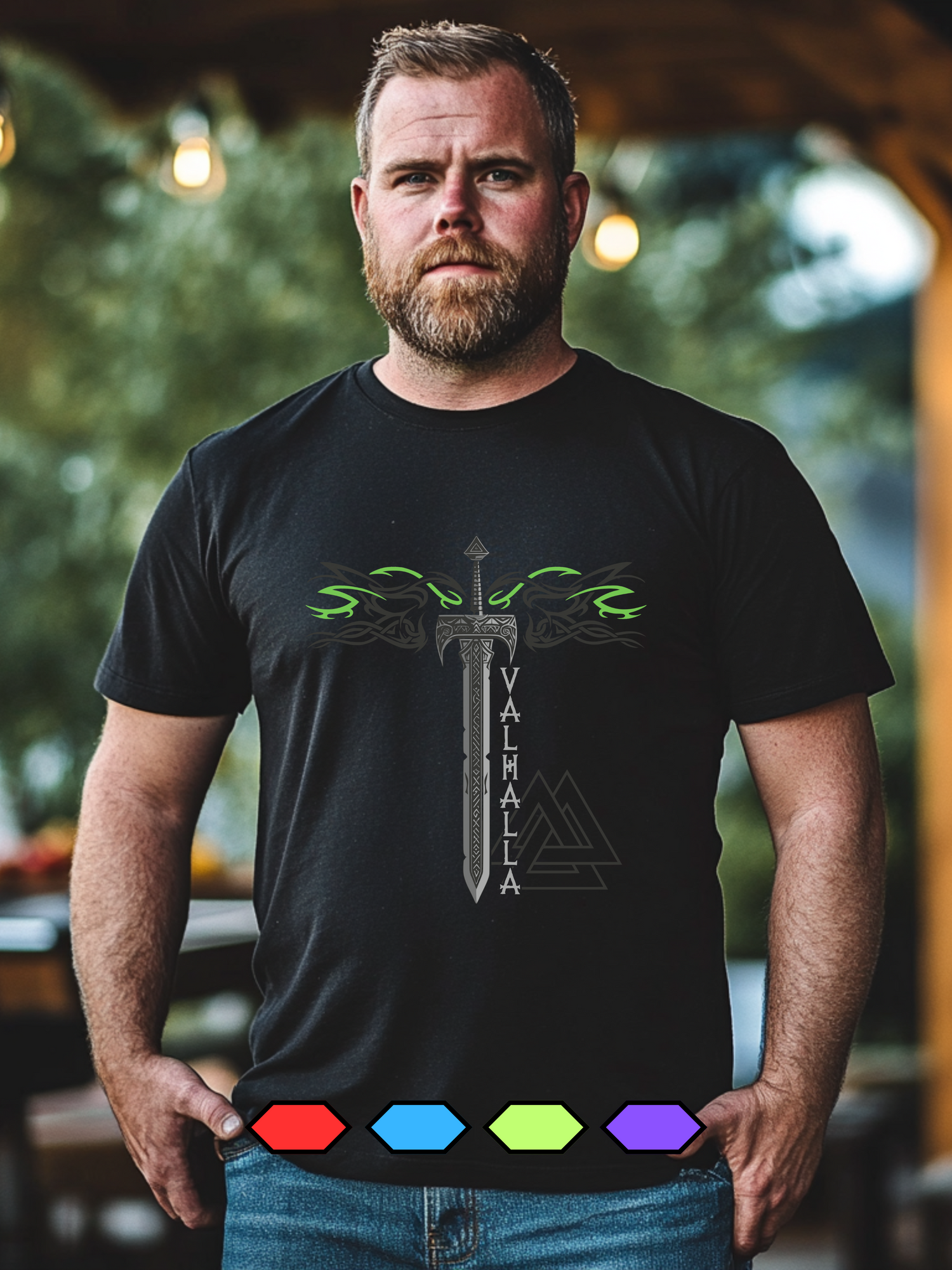 Nordische Kraft: Das Wikingerschwert-T-Shirt