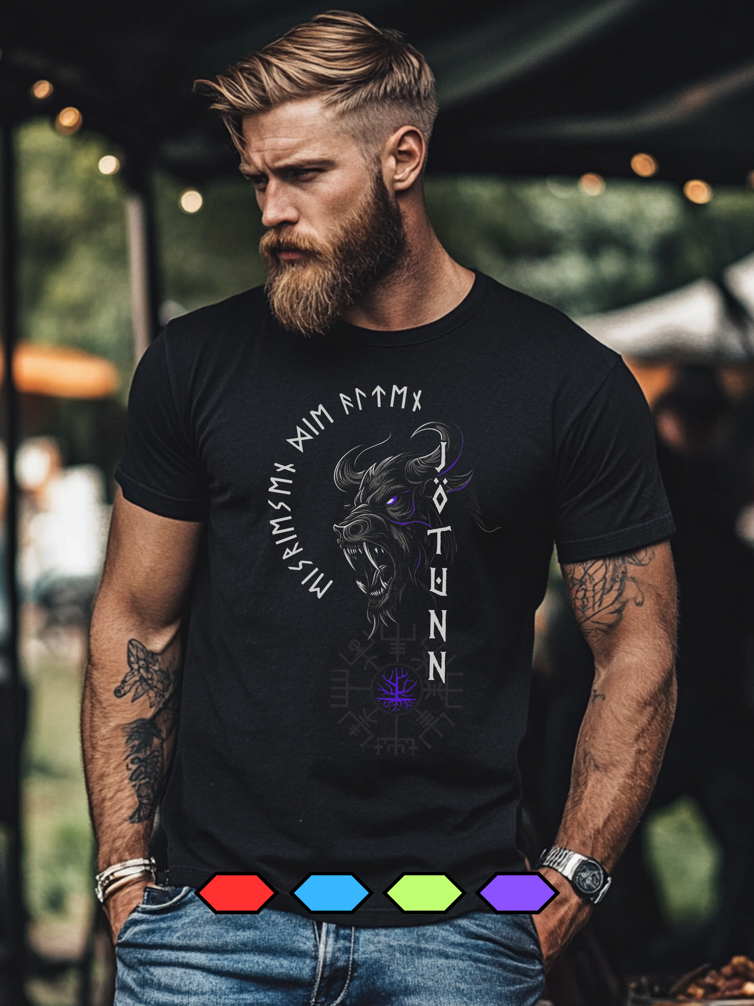 Jötunns Macht – Wikinger T-Shirt mit Eisriesen