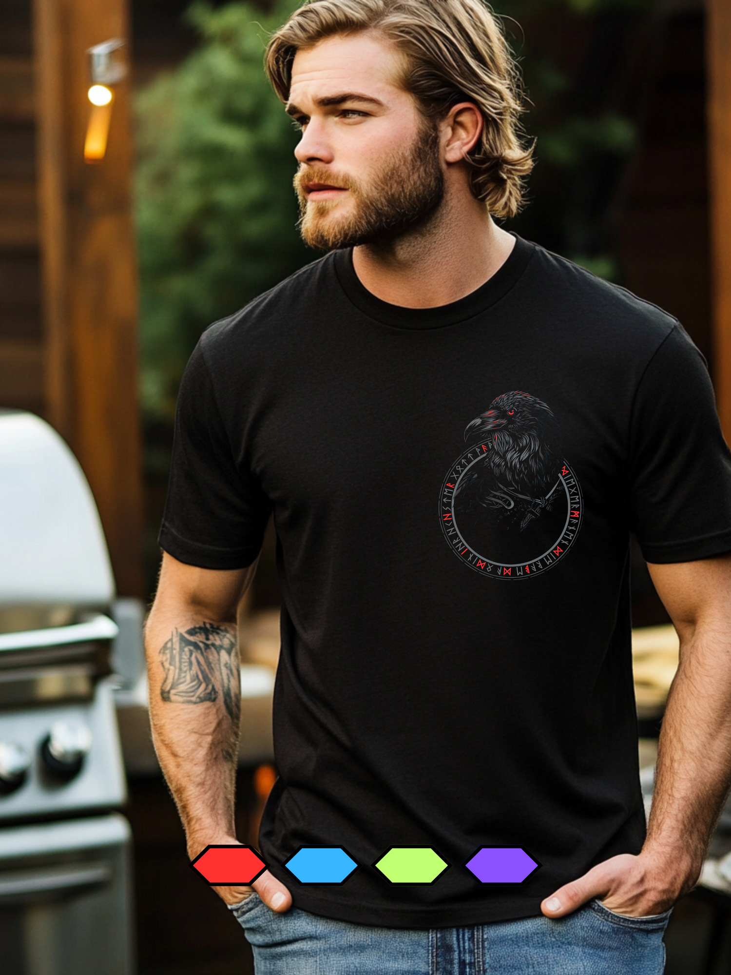 Rabe des Nordens: Wikinger-Style T-Shirt